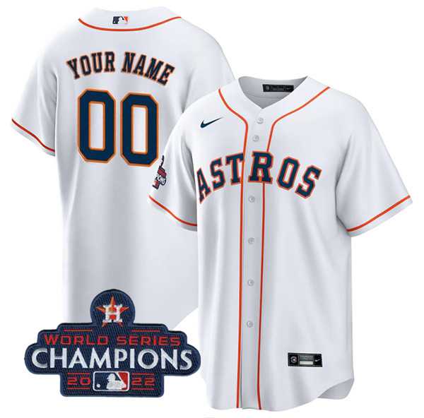 Mens Houston Astros Active Player Custom White 2022 World Series Champions Cool Base Stitched Baseball Jersey->customized mlb jersey->Custom Jersey